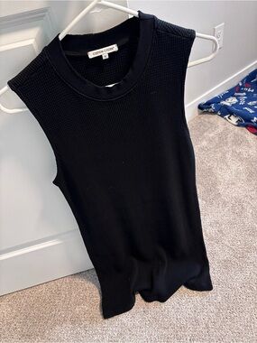 Cotton Citizen Black Ribbed Crewneck Tank Dress Medium